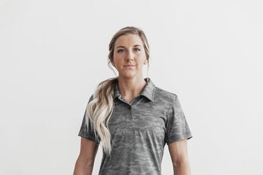 Nobull Lightweight Textured Polo Women's T Shirts Black Camo | Australia (BK6401)